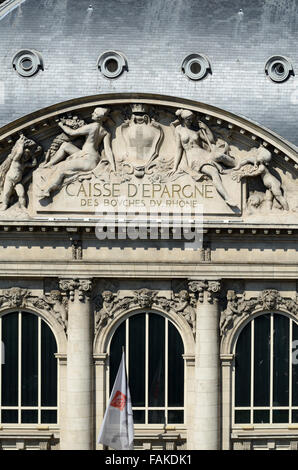 Barocke Fassade des Hôtel De La Caisse d ' Epargne (1904) auf Platz Estrangin Pastré Marseille oder Marseille Frankreich Stockfoto