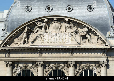 Barocke Fassade des Hôtel De La Caisse d ' Epargne (1904) auf Platz Estrangin Pastré Marseille oder Marseille Frankreich Stockfoto