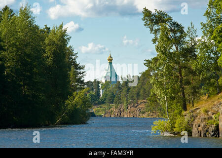 Sankt Nikolaus Zelle auf Insel Valaam am Ladoga-See im Norden Russlands. Stockfoto