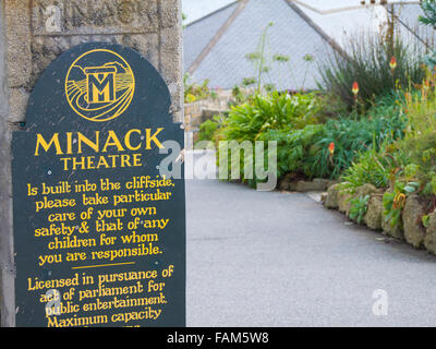 Zutritt zu den Minack Theatre, Porthcurno, Cornwall, England, Großbritannien Stockfoto