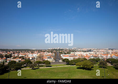 Stadt von Lissabon in Portugal, Blick über Belem Viertel Stockfoto