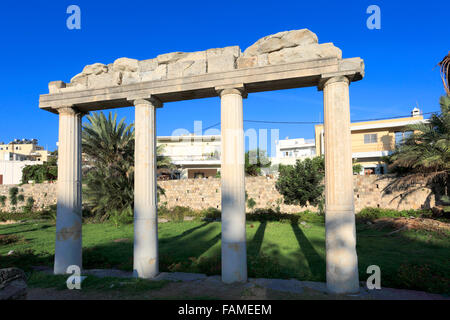 Spalten der alten hellenistischen Gymnasium, Xisto, Kos Stadt, Insel Kos, Dodekanes Gruppe von Inseln, Süd Ägäis, Griechenland Stockfoto