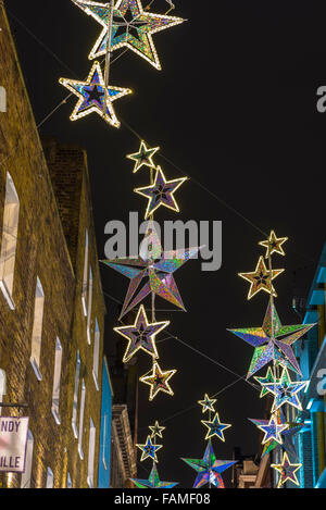 Weihnachtsbeleuchtung auf der Carnaby Street, London UK Stockfoto