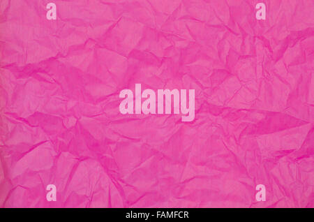 Rosa zerknittert Seidenpapier Hintergrundtextur Stockfoto