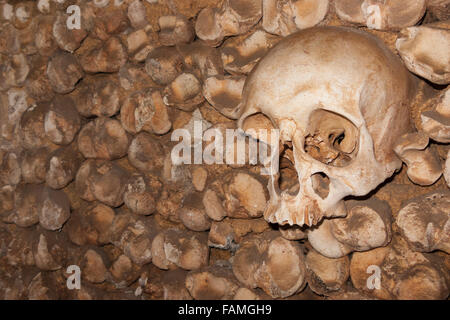 Capela Dos Ossos, Kapelle der Knochen, Igreja Carmo Kirche, Faro, Algarve, Portugal, Europa Stockfoto