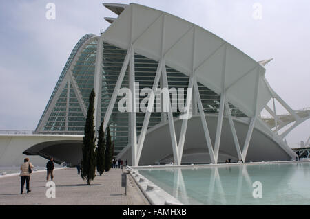 Spanien, Europa, Valencia, Stadt der Künste und Wissenschaften, Calatrava, Architektur, Modern, Hemisferic, Palast der Künste Stockfoto