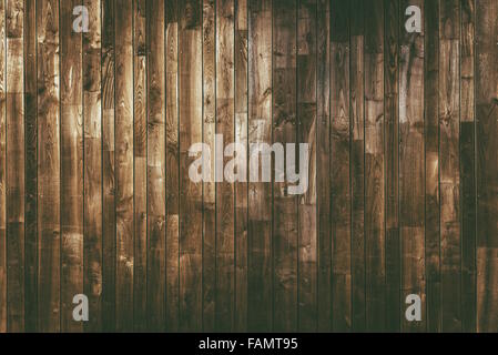 Im Alter von Holzplanken Hintergrund. Dunkle braune hölzerne Struktur. Stockfoto