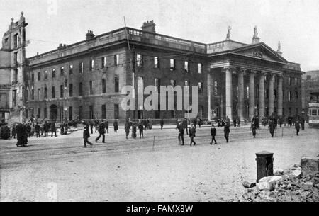 Ostern steigen, die Ruinen des Gruppenrichtlinienobjekts, Hauptsitz der Republikaner in Sackville Street nach Beschuss durch die britische Armee zerstörte das Innere des Gebäudes Stockfoto