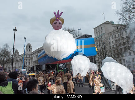 London, UK. 1. Januar 2016. London Borough of Merton Display an Neujahrsparade, London Credit: Ian Davidson/Alamy Live News Stockfoto