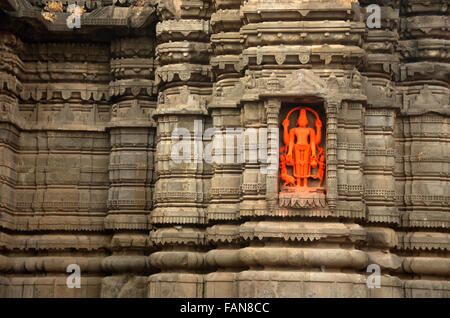 Skulptur, Sundar Narayan Mandir, Nashik, Maharashtra, Indien Stockfoto