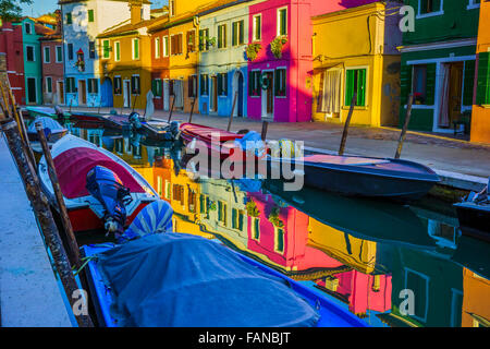 Fondamenta di Terranova Kanal & Riva dei Santi, Insel Burano aus Venedig Stockfoto