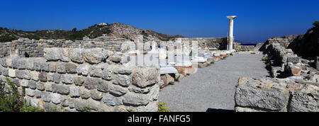 Ruinen des frühen Christian Basilica, Agios Stefanos, Kefalos Bay, Insel Kos, Dodekanes-Gruppe von Inseln, Süd Ägäis Stockfoto