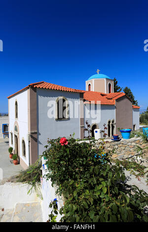 Die Kirche von Panayia Kouvoukliani Zia Dorf, Insel Kos, Dodekanes Gruppe von Inseln, Süd Ägäis, Griechenland. Stockfoto