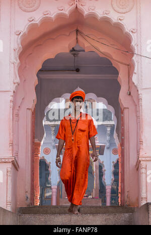 Junge Sadhu, Pushkar, Rajasthan, Indien Stockfoto