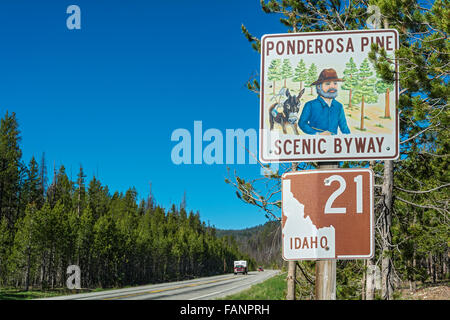 Ponderosa Pine Scenic Byway, Idaho Staatsstraße 21 Stockfoto