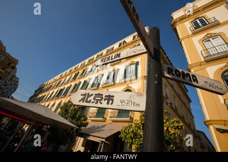 Plaza De La Merced, in der Nähe der Casa Natal de Picasso in Malaga, Andalusien, Spanien. Stockfoto