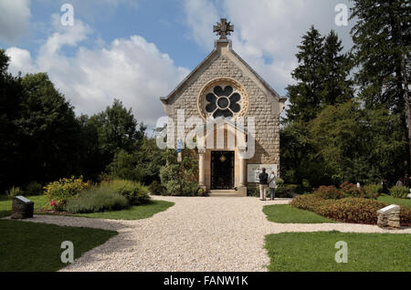 Die Kapelle unserer lieben Frau von Europa, Teil der Überreste von das Dorf Fleury-Devant-Douaumont bei Verdun, Frankreich. Stockfoto