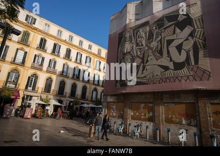 Plaza De La Merced, in der Nähe der Casa Natal de Picasso Geburtshaus Museum in Malaga, Spanien Stockfoto