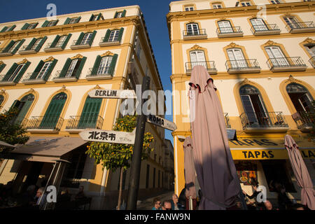 Plaza De La Merced, in der Nähe der Casa Natal de Picasso in Malaga, Andalusien, Spanien. Stockfoto