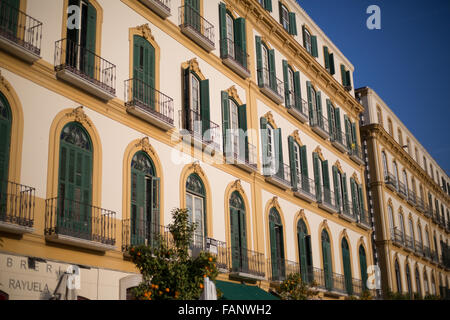 Plaza De La Merced, in der Nähe der Casa Natal de Picasso in Malaga, Andalusien, Spanien. Stockfoto