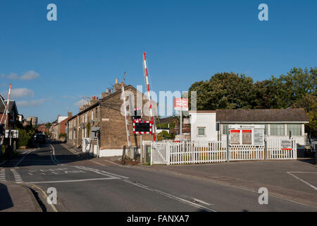 Saxmundham Bahnhof Kreuzung auf der Ostlinie Suffolk, Suffolk, UK Stockfoto