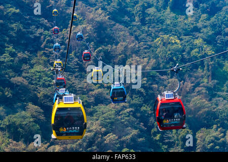 Seilbahn auf Sonne Mond See Seilbahn, Taiwan Stockfoto