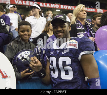 San Antonio, Texas, USA. 3. Januar 2016. NCAA Football Valero Alamo Bowl #(11) TCU stört #(15) Oregon University in dreifacher Überstunden 47-41 Credit: Hoss Mcbain/ZUMA Draht/Alamy Live News Stockfoto