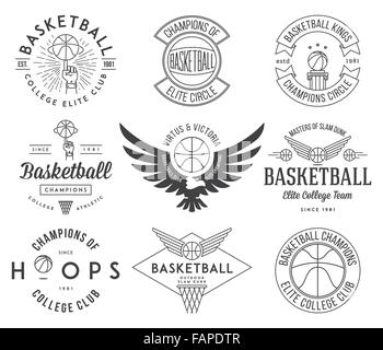 Basketball-Abzeichen und Wappen für jeden Einsatz Stock Vektor
