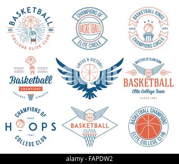 Basketball-Abzeichen und Wappen für jeden Einsatz Stock Vektor