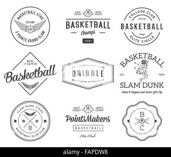 Basketball-Abzeichen und Wappen für jeden Einsatz Stock Vektor