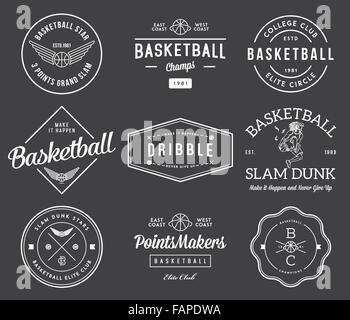 Basketball-Abzeichen und Wappen für jeden Einsatz Stock Vektor