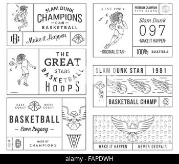 Basketball-Abzeichen und Wappen für jeden Einsatz Stock Vektor
