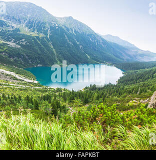 Panoramablick über Morskie Oko See, Tatra-Gebirge, Polen Stockfoto