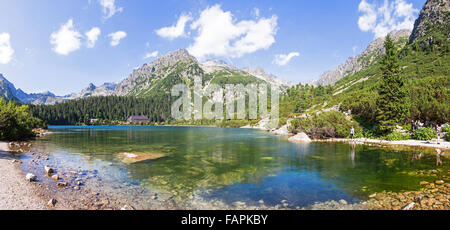 Malerischen Panoramablick auf Popradske Pleso, hohen Tatra, Slowakei Stockfoto