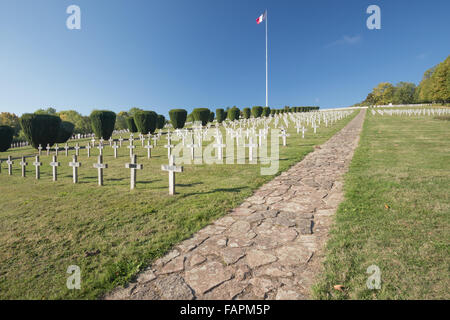 Überblick der Soldatenfriedhof Vieil Armand Stockfoto