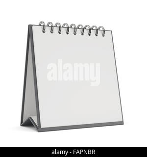 3D leeren Desktop-Kalender, die isoliert auf weißem Hintergrund Stockfoto