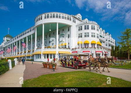 Historic Grand Hotel auf Resort Insel von Mackinac Island Michigan erbaut 1886 / 87 Stockfoto