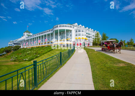 Historic Grand Hotel auf Resort Insel von Mackinac Island Michigan erbaut 1886 / 87 Stockfoto