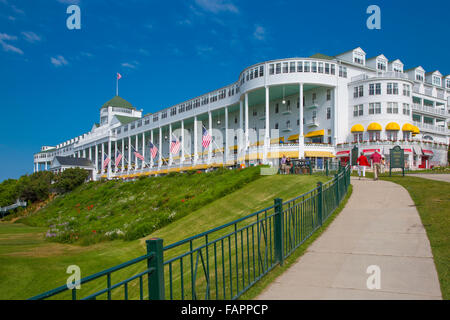 Historic Grand Hotel auf Resort Insel von Mackinac Island Michigan erbaut 1886 / 87 Stockfoto