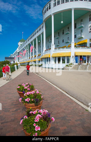 Historic Grand Hotel auf Resort Insel von Mackinac Island Michigan erbaut 1886 / 87 Stockfoto