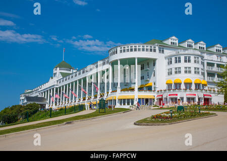 Historic Grand Hotel auf Resort Insel von Mackinac Island Michigan erbaut 1886 / 87 Stockfoto