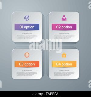 Vektor-Illustration von vier Quadrate Infografiken Stock Vektor