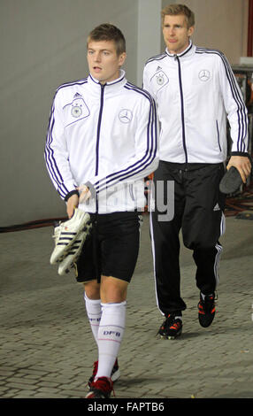 Toni Kroos (L) und Peer Mertesacker Deutschlands Stockfoto