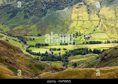 Der Blick hinunter ins Great Langdale im Lake District Stockfoto