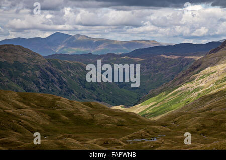 der Blick Richtung Norden in Richtung Langstrath im englischen Lake District Stockfoto