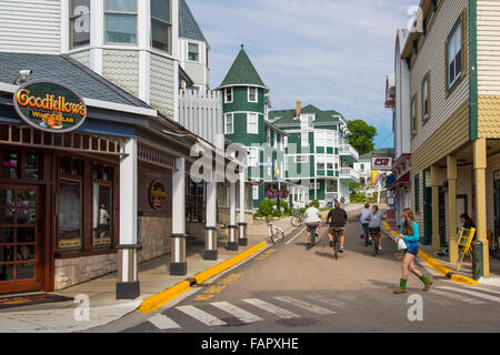 Straße auf die Resort Insel von Mackinac Island in Michigan Stockfoto