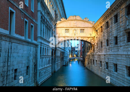 Seufzerbrücke in Venedig im sunrise Stockfoto