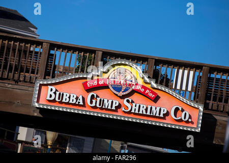 Bubba Gump Shrimp Co. am Pier 39, San Francisco, Kalifornien Stockfoto