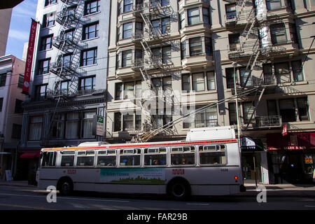 Null Emissionen-Straßenbahn in San Francisco, Kalifornien Stockfoto