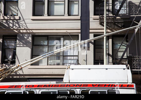 Null Emissionen-Straßenbahn in San Francisco, Kalifornien Stockfoto